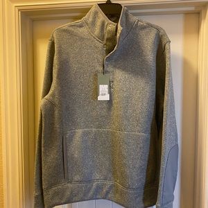 NWT Men’s Snap Sweater Pullover-Large Cement (Gray)